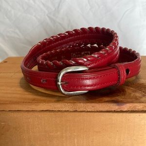 Vintage Dun Dee Women’s Full Grain Cowhide Red Leather Belt